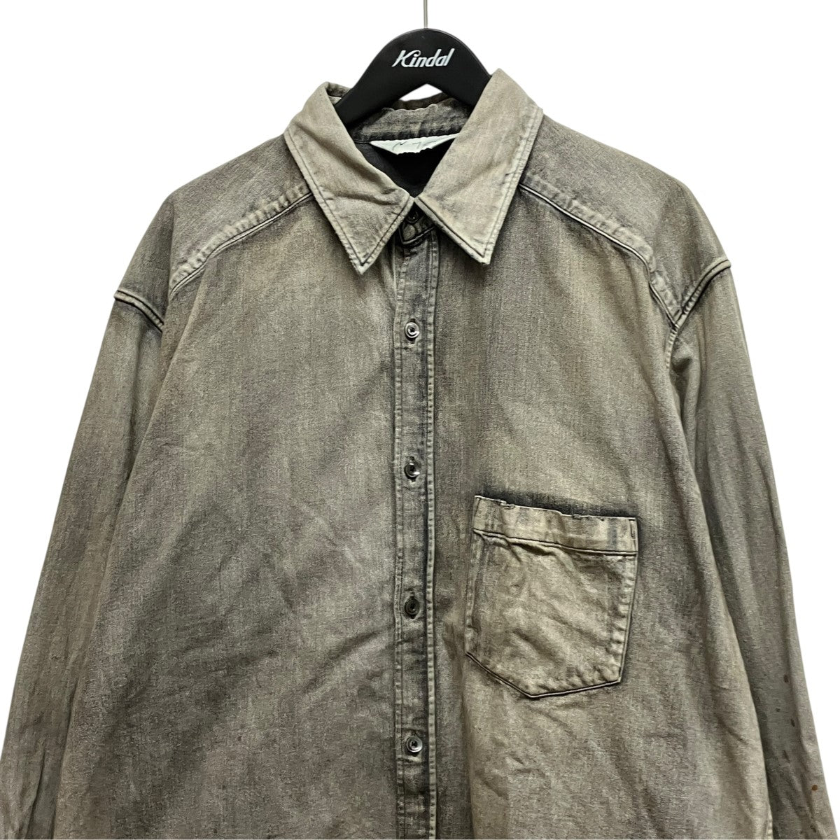 DENIM DRESS SHIRT汚れ加工ロングスリーブデニムシャツANC-SH66