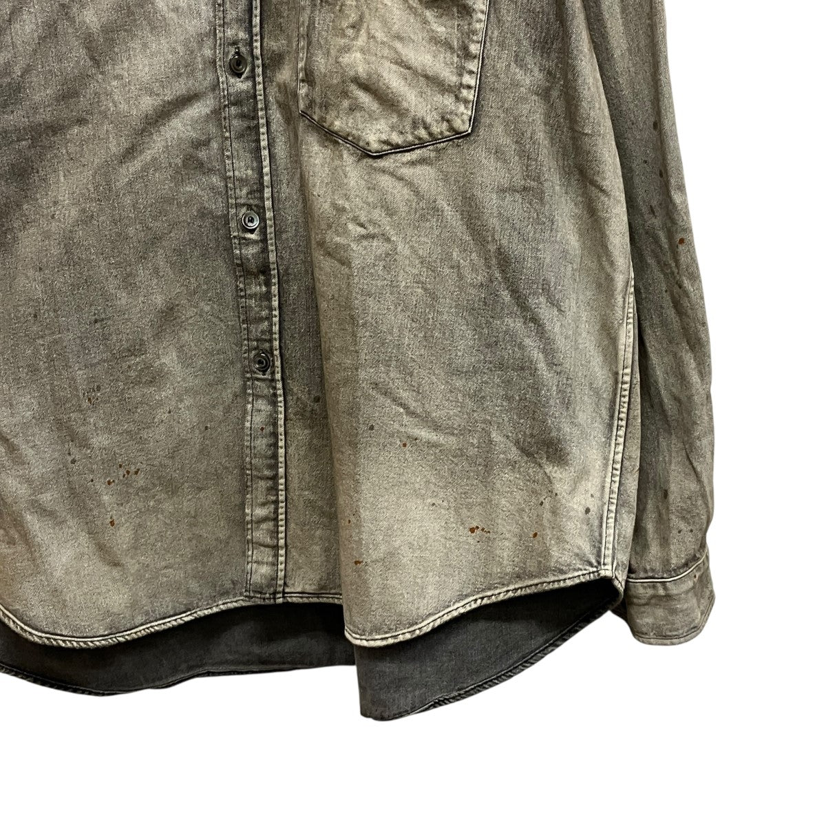 DENIM DRESS SHIRT汚れ加工ロングスリーブデニムシャツANC-SH66