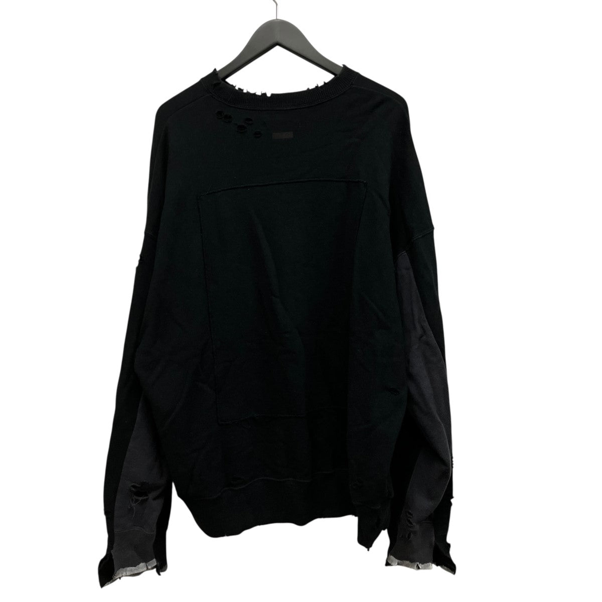 OVERSIZED REBUILD SWEAT LSダメージ加工ロゴプリントスウェットST.441