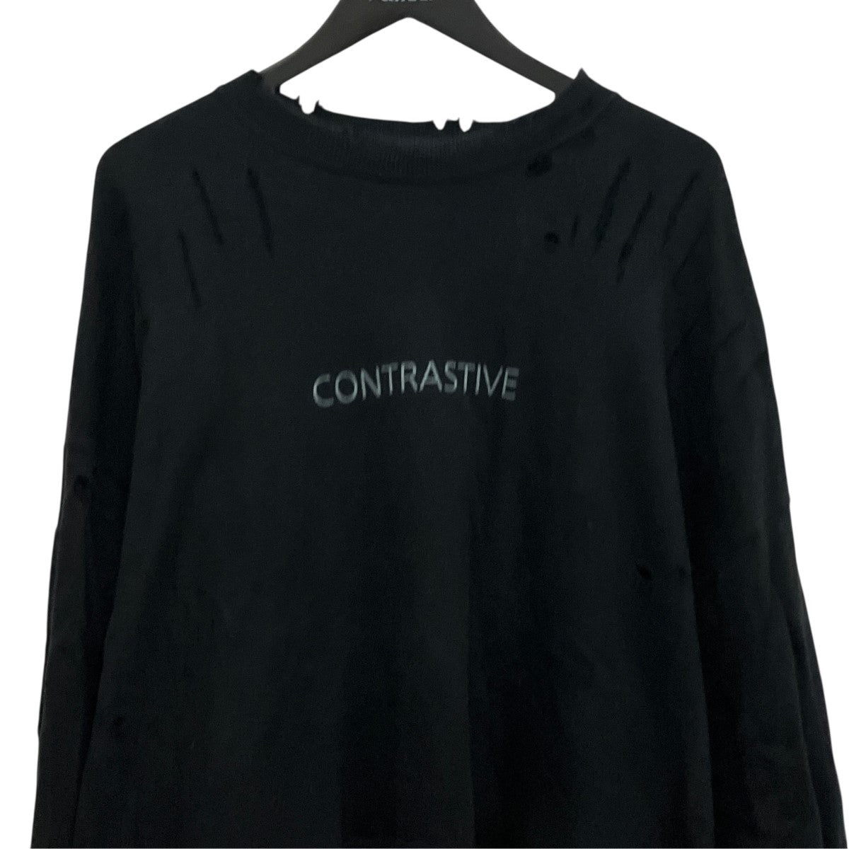OVERSIZED REBUILD SWEAT LSダメージ加工ロゴプリントスウェットST.441
