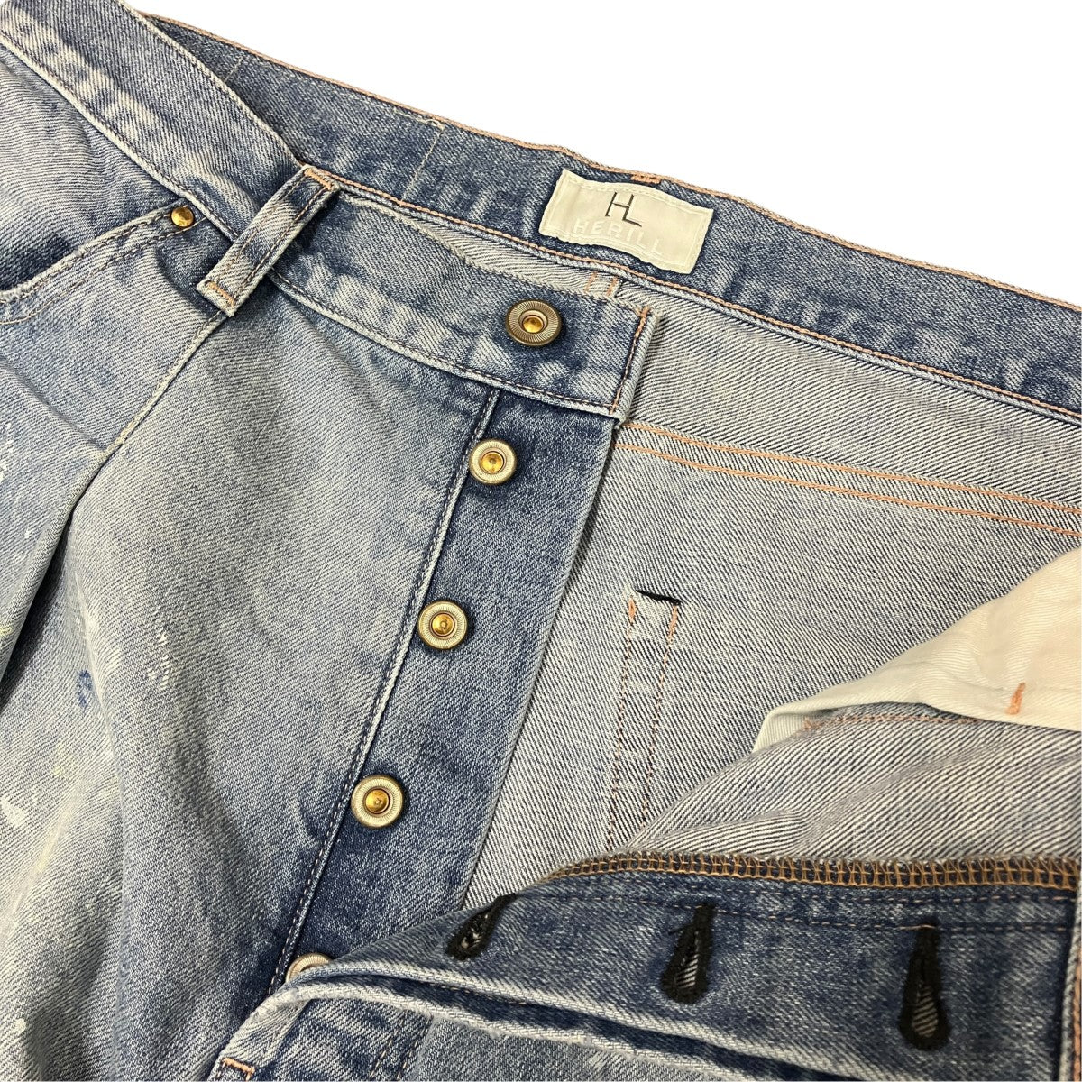 15oz Denim Tack Splash 4PK汚れデニムパンツ21-030-HL-8010-1