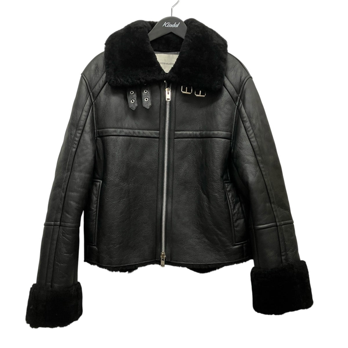 ENTIRE STUDIOS 01 SHERRLING JACKETムートンレザージャケットES2424BL-BLK 古着・中古-1枚目のアイテム画像