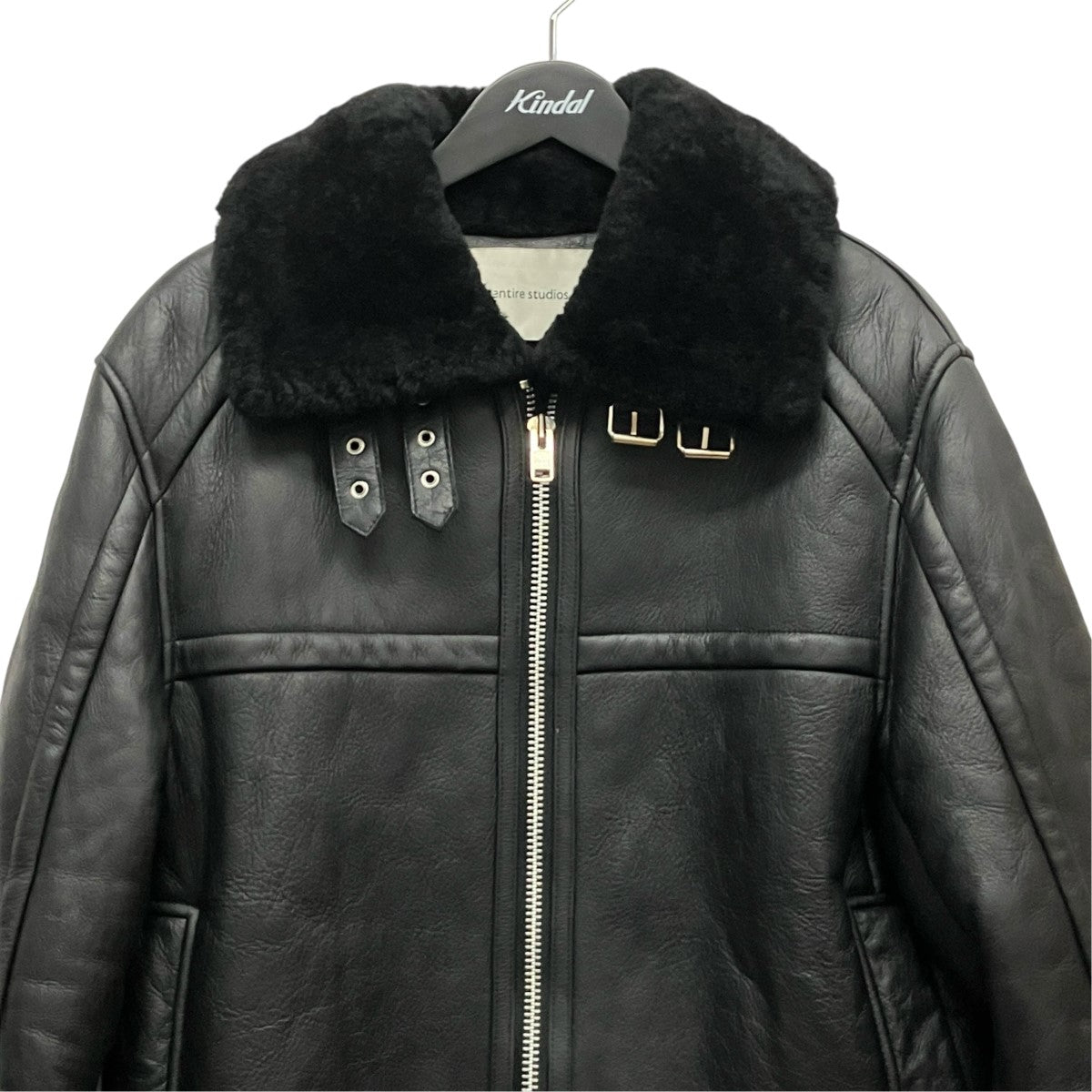 ENTIRE STUDIOS 01 SHERRLING JACKETムートンレザージャケットES2424BL-BLK 古着・中古-4枚目のアイテム画像