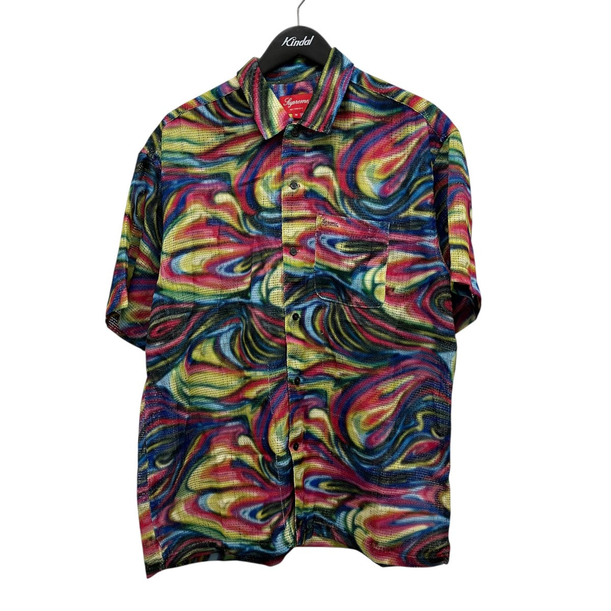 23SSMesh Stripe S S Shirtマーブルメッシュ半袖シャツ