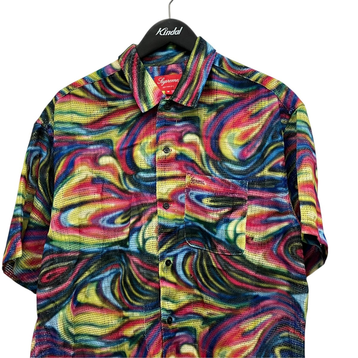 23SSMesh Stripe S S Shirtマーブルメッシュ半袖シャツ