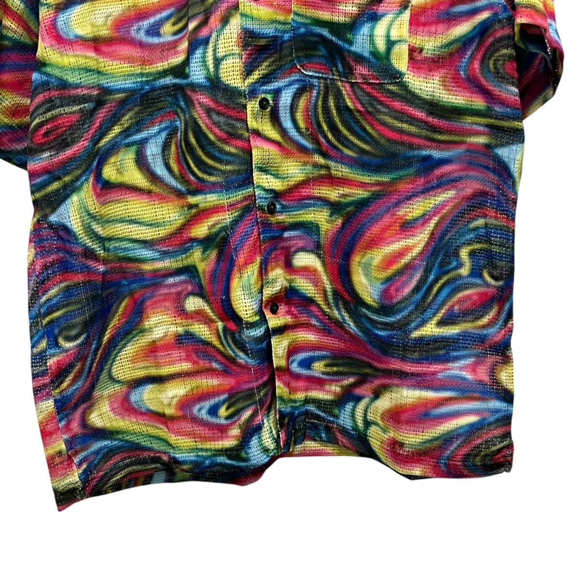 23SSMesh Stripe S S Shirtマーブルメッシュ半袖シャツ