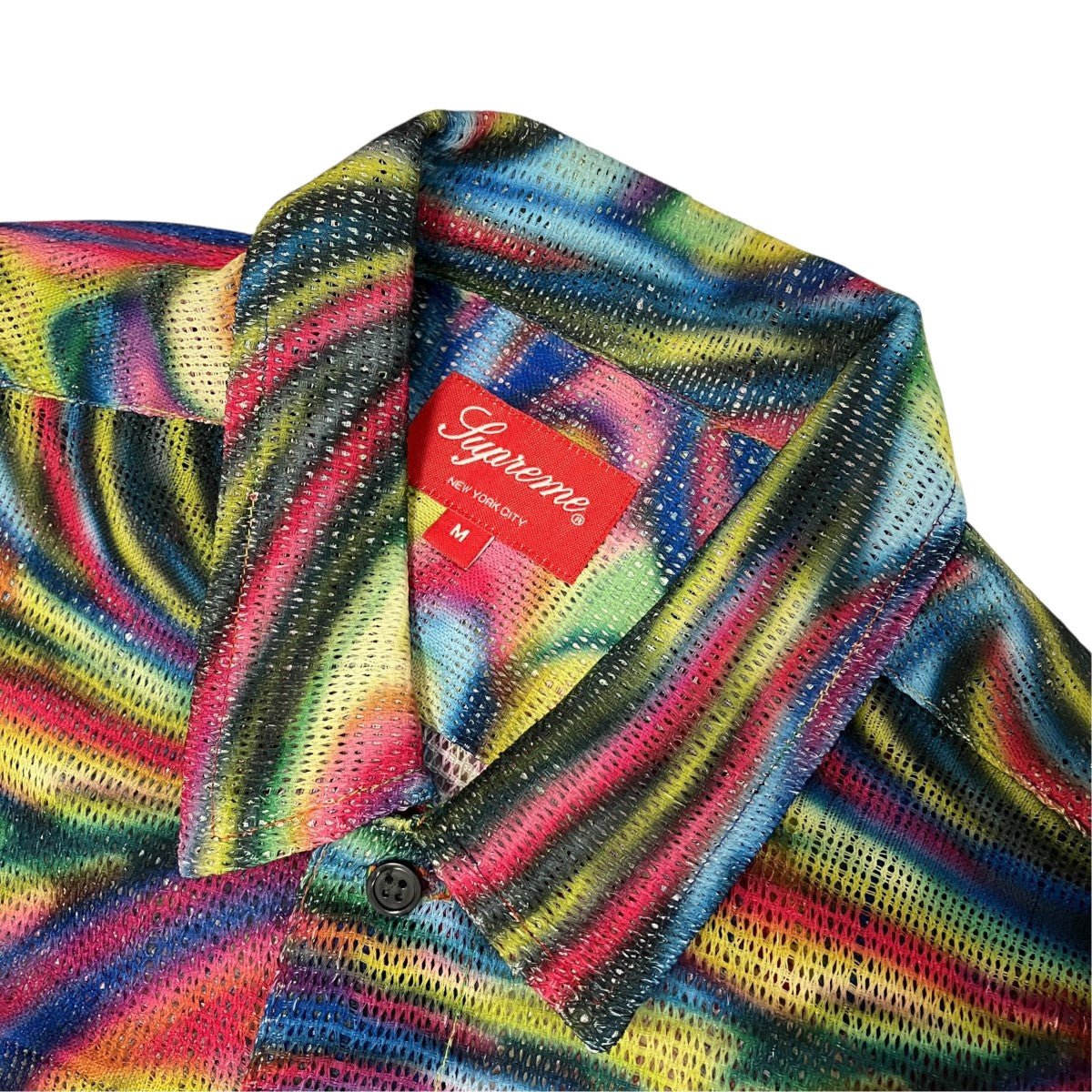 23SSMesh Stripe S S Shirtマーブルメッシュ半袖シャツ