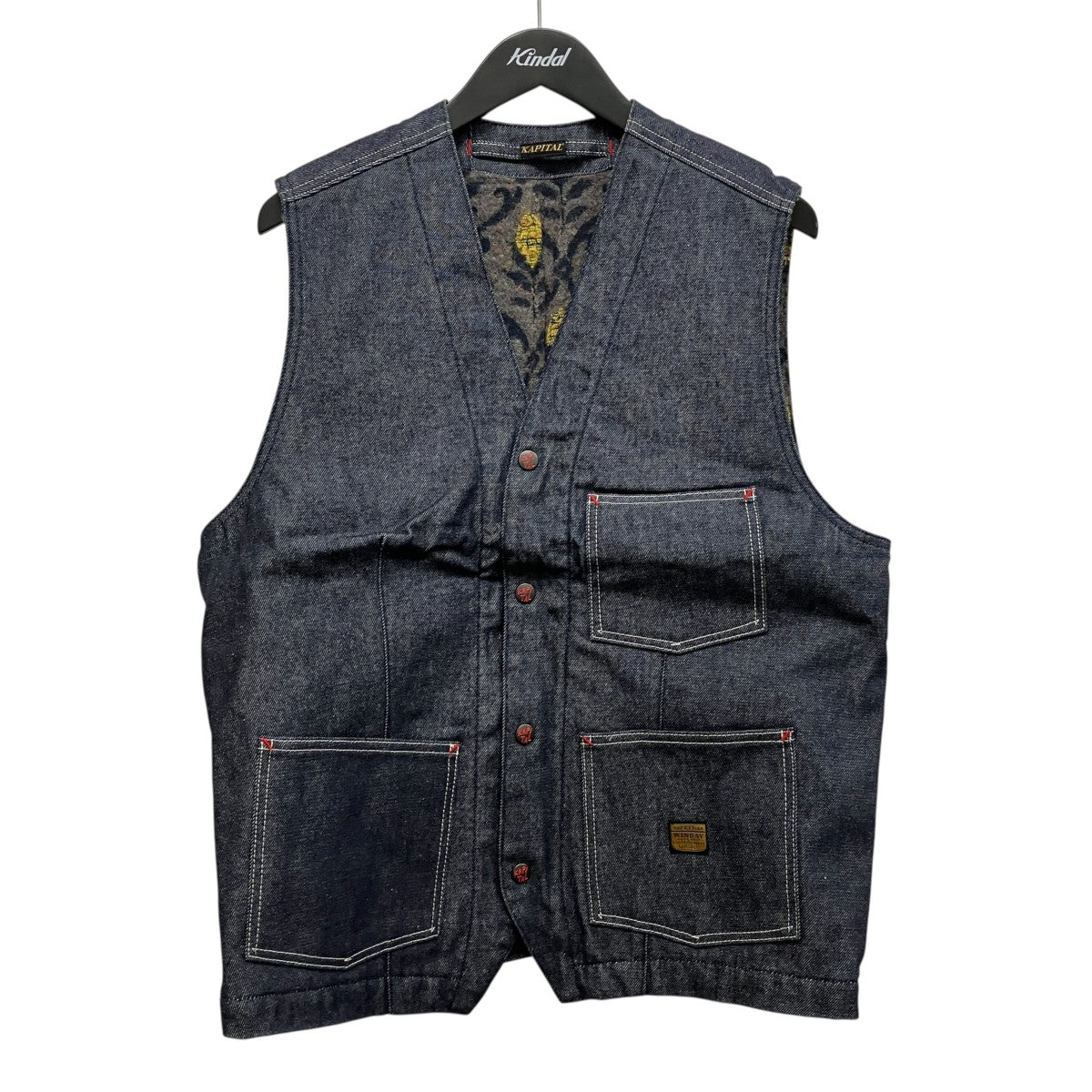 KAPITAL Kountry 13oz Denim Lining Rookie Chot-Kit VestデニムベストK2210SJ088 古着・中古-1枚目のアイテム画像