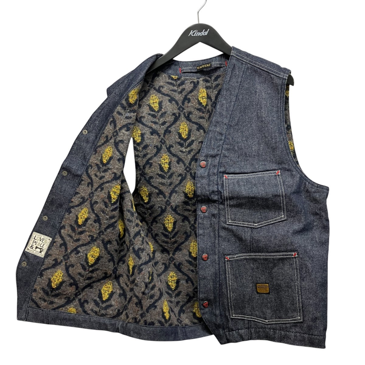 KAPITAL Kountry 13oz Denim Lining Rookie Chot-Kit VestデニムベストK2210SJ088 古着・中古-3枚目のアイテム画像