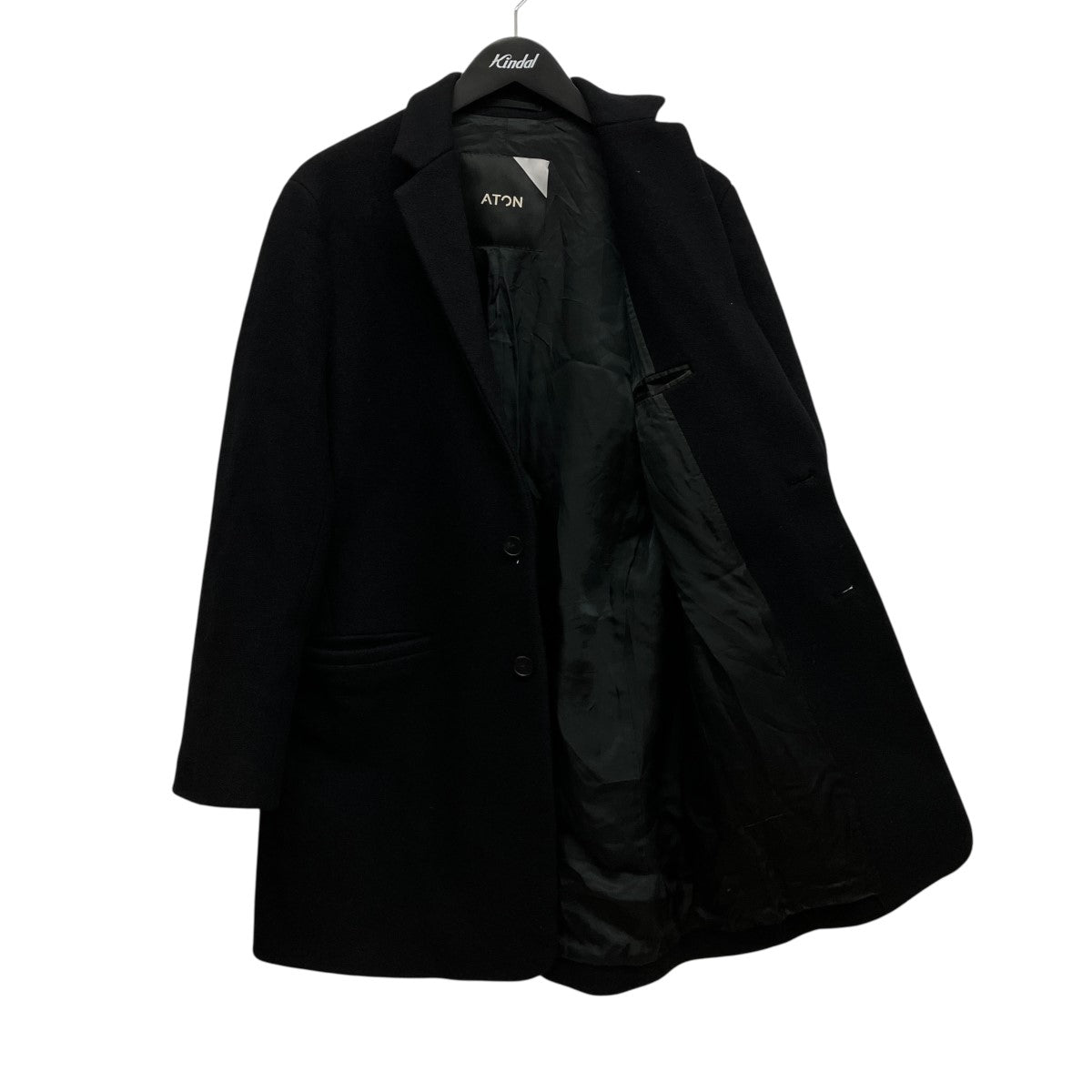 20AWSUPER140S BOUMOU MELTONウールチェスターコート6930935