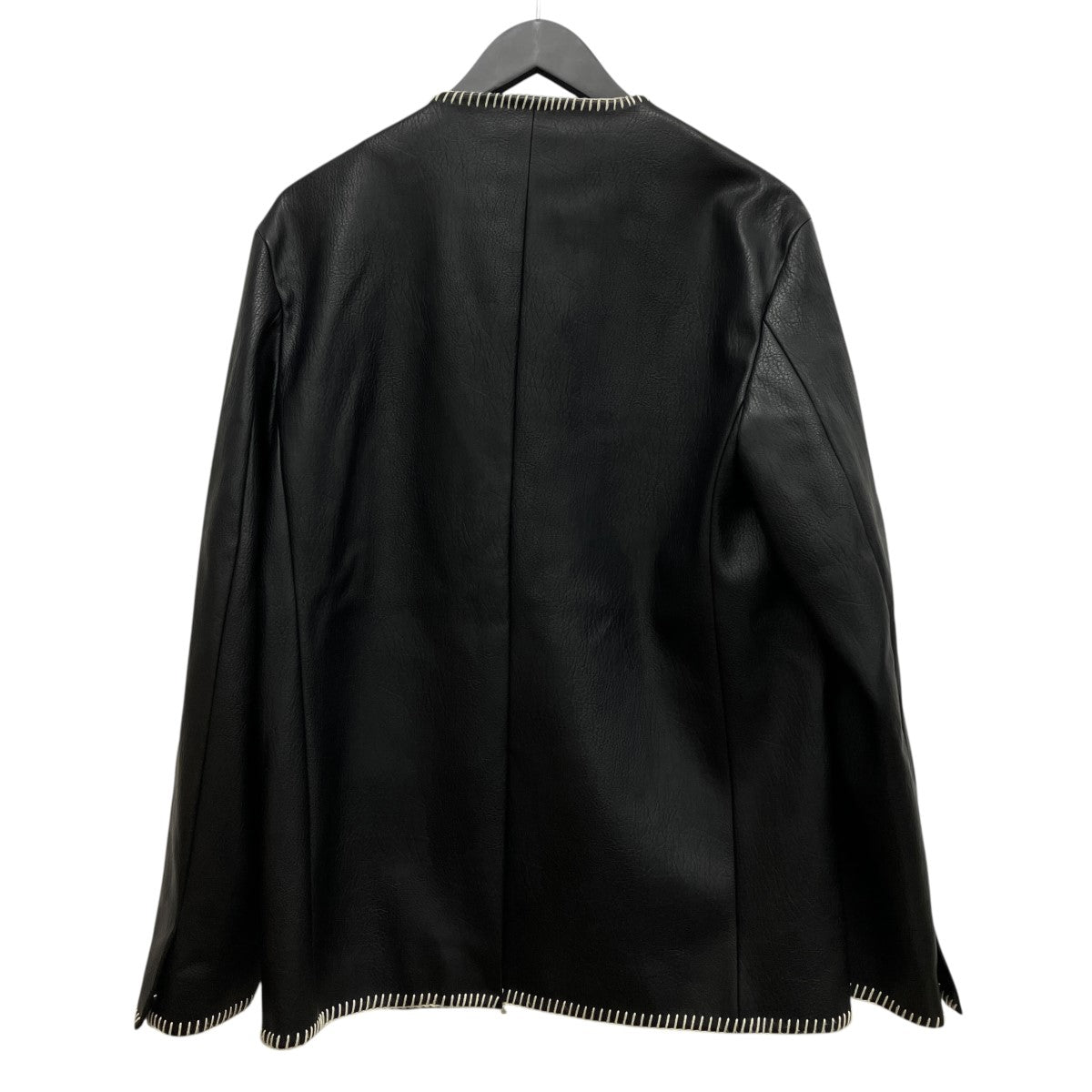 MAHITO MOTOYOSHI Fake Leather Embroidery JacketフェイクレザーノーカラーテーラードジャケットMF-J1002 古着・中古-2枚目のアイテム画像