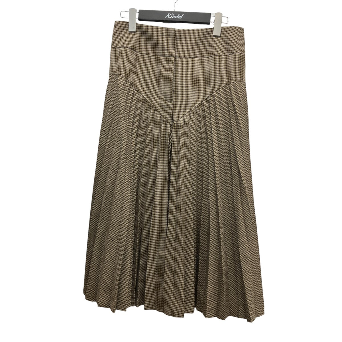 23AWHOUNDSTOOTH PLEATED HEM CROPPED PANTSプリーツチェックパンツFU-S-PT009H