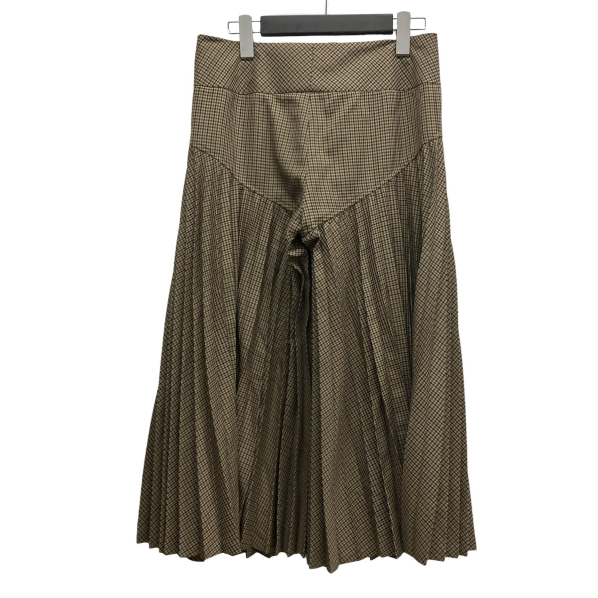 23AWHOUNDSTOOTH PLEATED HEM CROPPED PANTSプリーツチェックパンツFU-S-PT009H