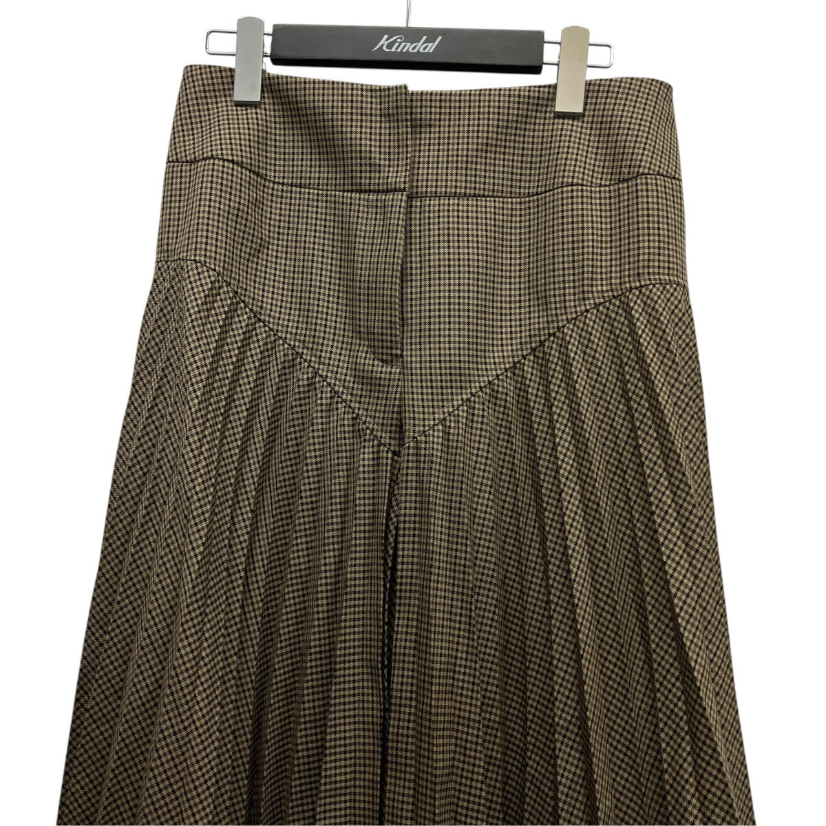 23AWHOUNDSTOOTH PLEATED HEM CROPPED PANTSプリーツチェックパンツFU-S-PT009H