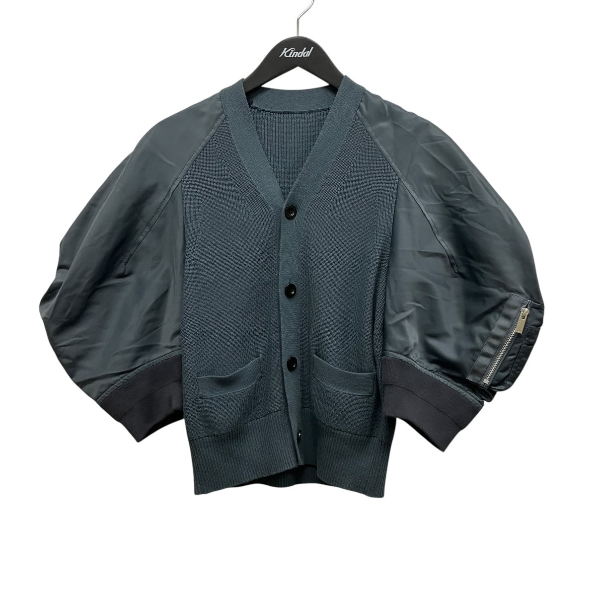 25SSNylon Twill X Knit Cardiganナイロン切り替えニットカーディガン25-07680
