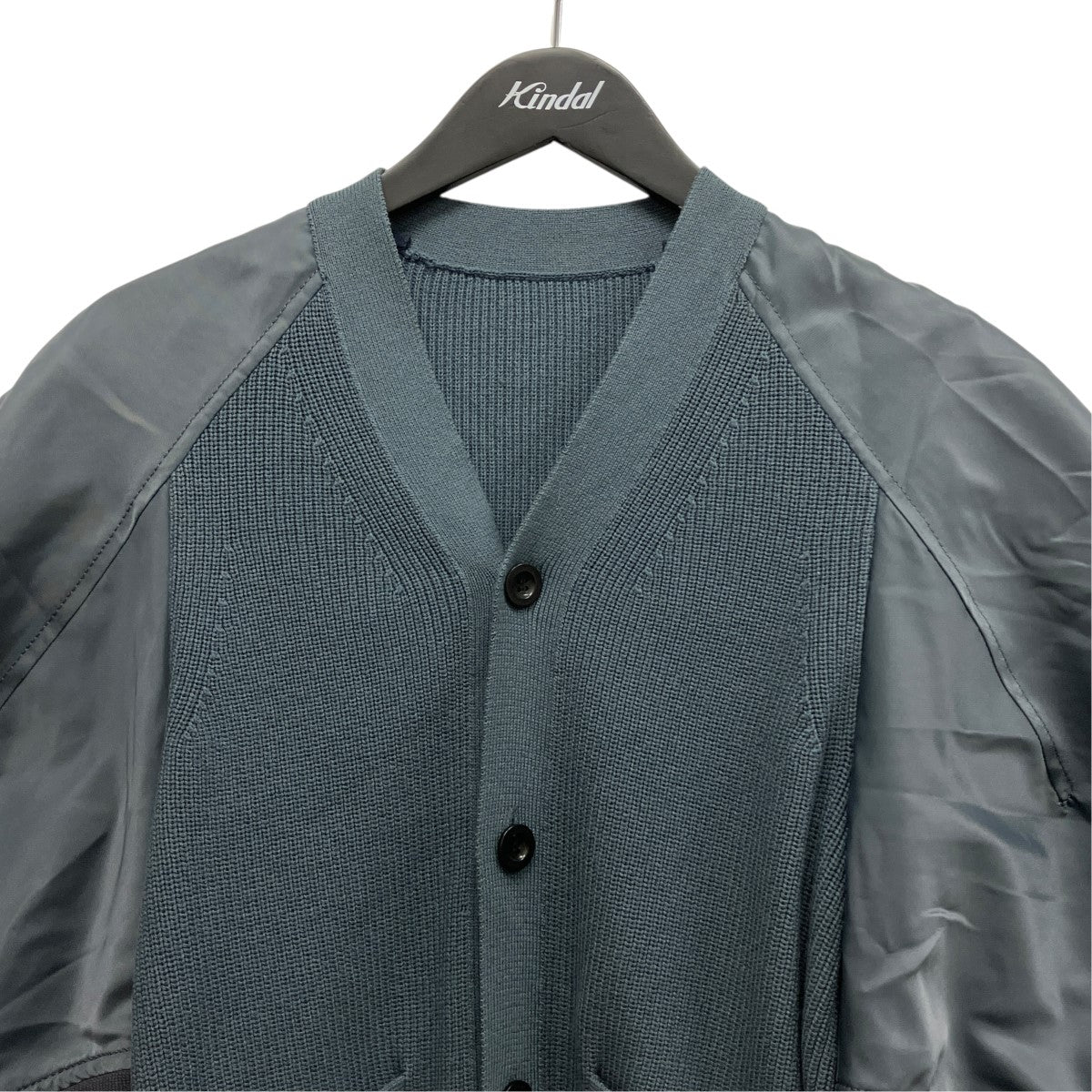 25SSNylon Twill X Knit Cardiganナイロン切り替えニットカーディガン25-07680