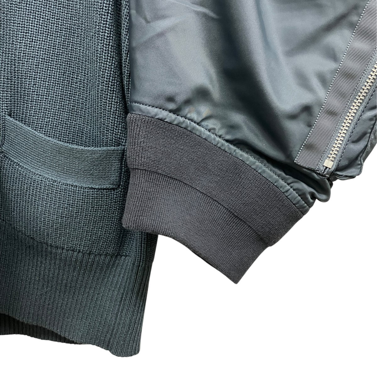 25SSNylon Twill X Knit Cardiganナイロン切り替えニットカーディガン25-07680