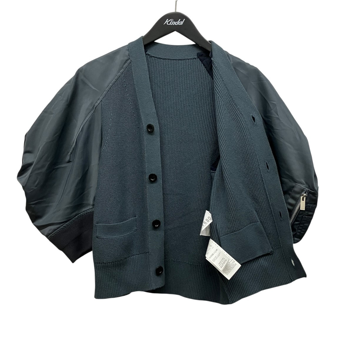25SSNylon Twill X Knit Cardiganナイロン切り替えニットカーディガン25-07680