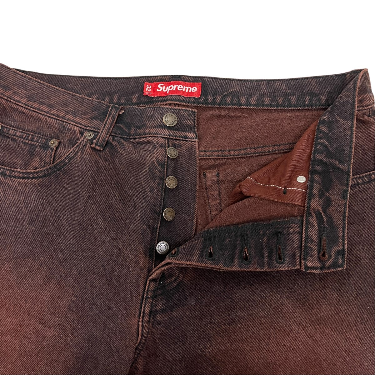25SSWashed Regular Jeansバックパッチデニムパンツ