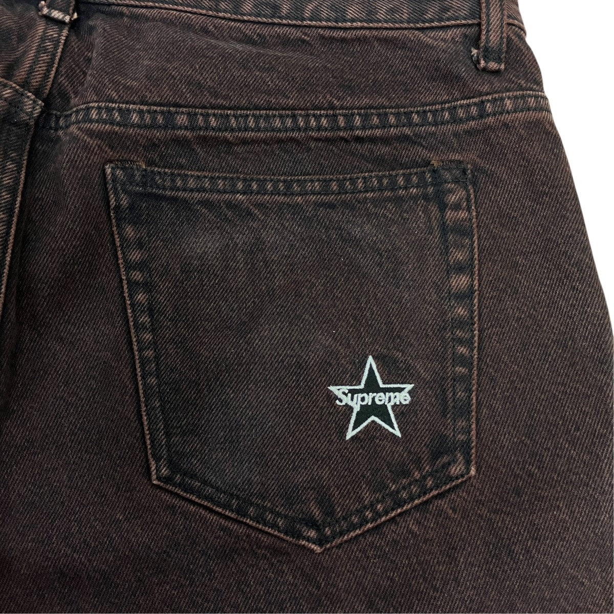 25SSWashed Regular Jeansバックパッチデニムパンツ