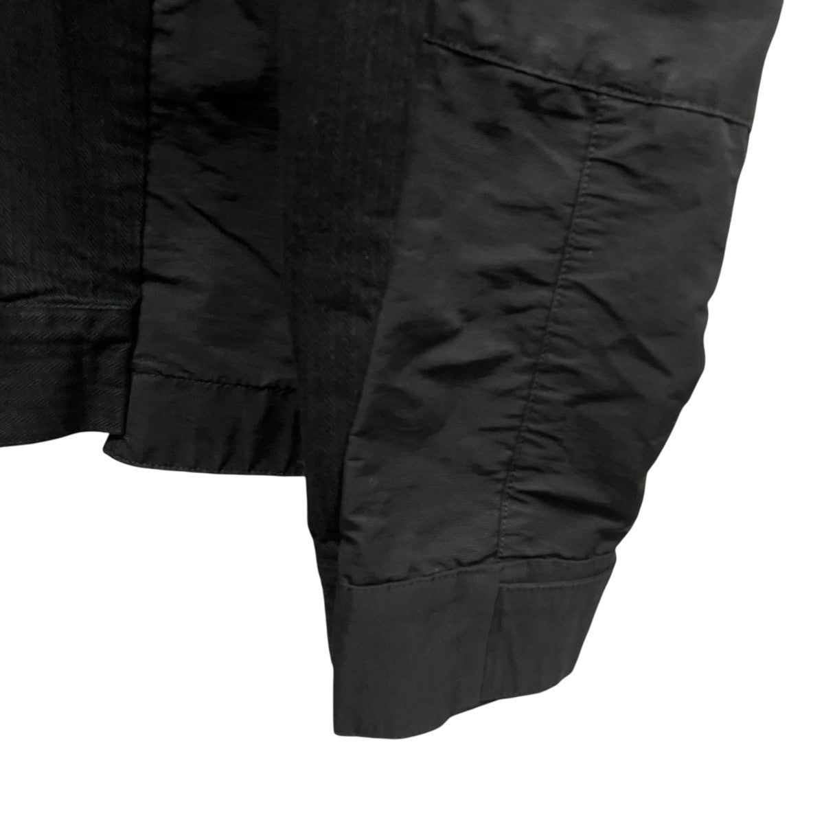 22SSPatchwork Detail Button Jacketヒッコリーストライプナイロン切替ドッキングジャケット22-02787M