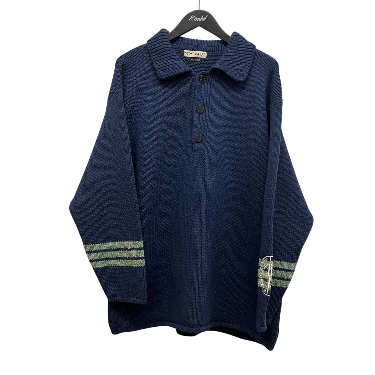 STONE ISLAND 96AWCOLLARED COMPASS KNITコンパスニット25155764 古着・中古-1枚目のアイテム画像