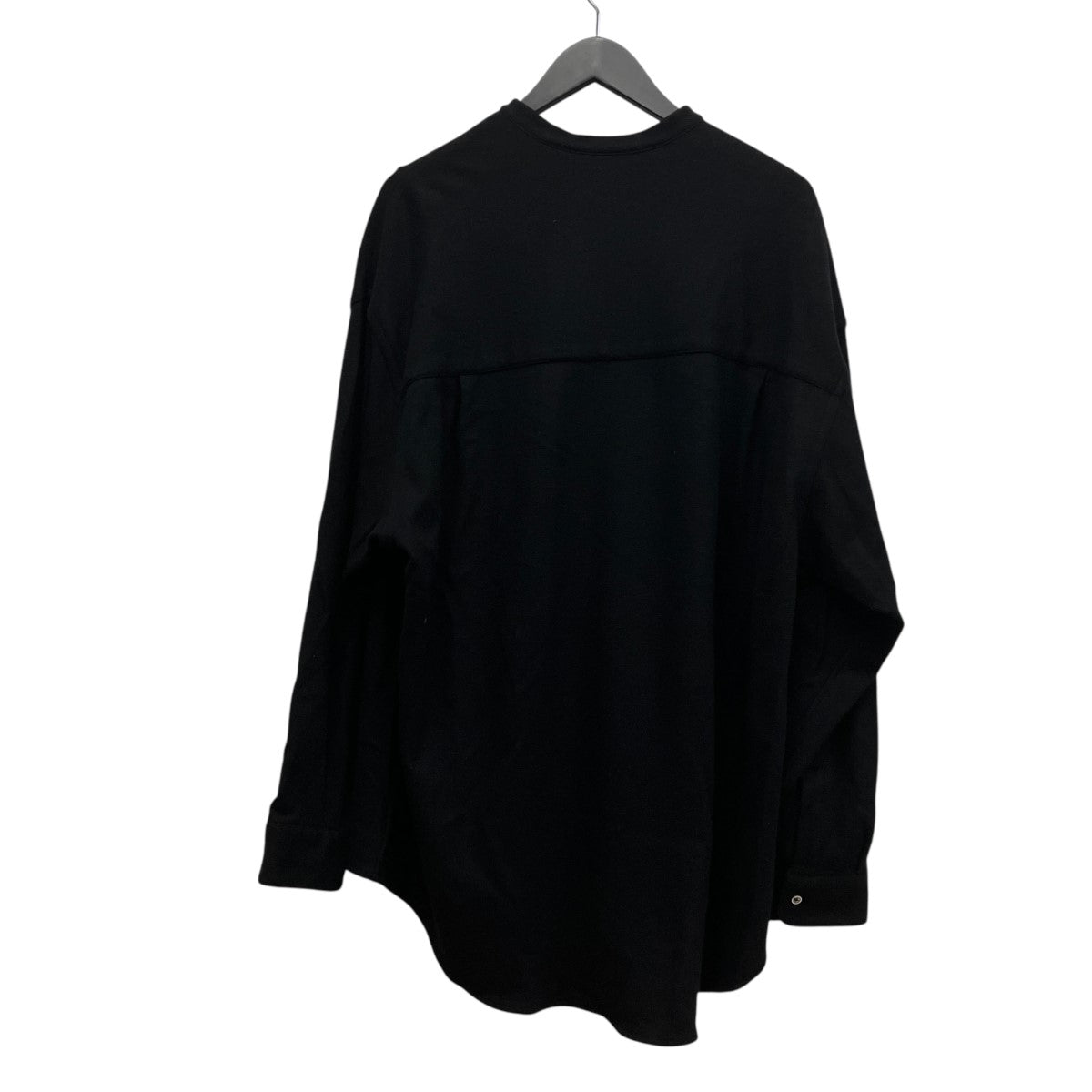 25AWWool Smooth Flannel Oversized Band Collar ShirtノーカラーロングスリーブウールシャツGU253-50222B