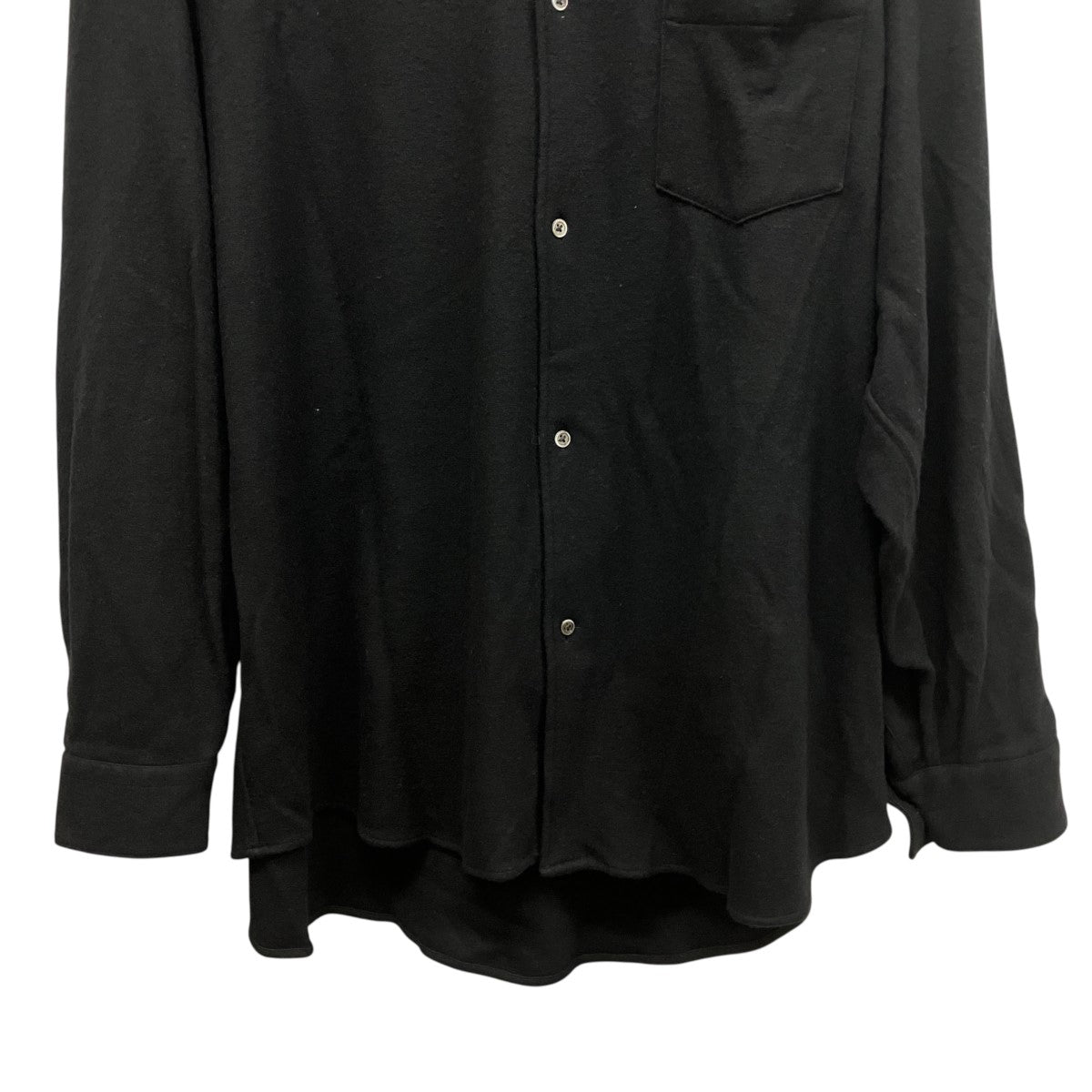 25AWWool Smooth Flannel Oversized Band Collar ShirtノーカラーロングスリーブウールシャツGU253-50222B