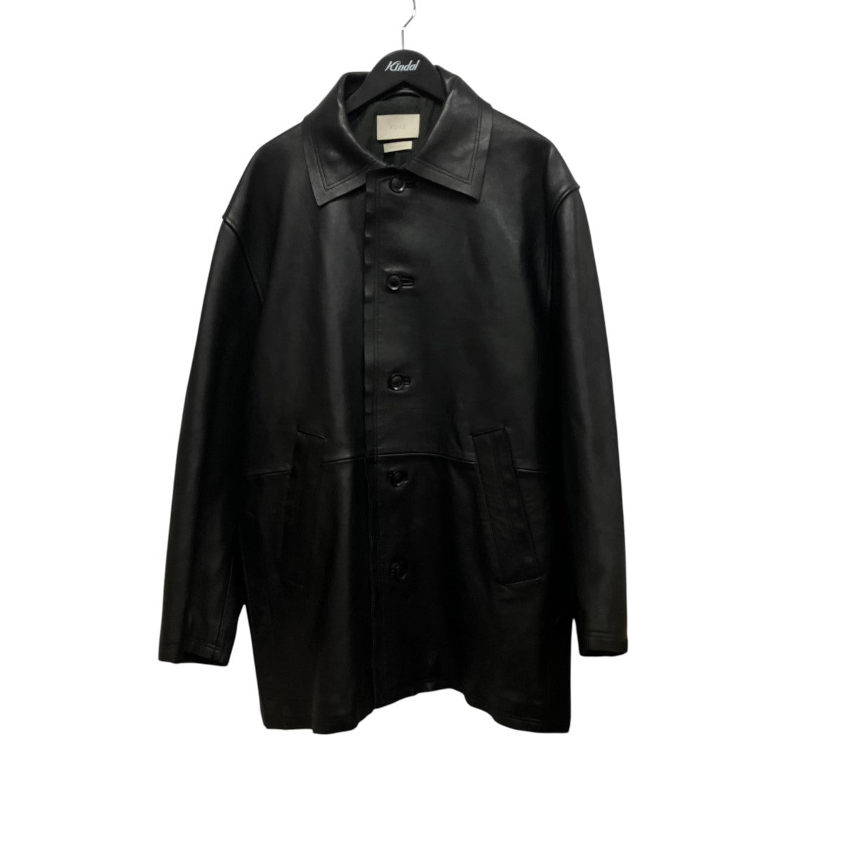 22AWCUT-OFF LEATHER CAR COATサイドスリットレザージャケットYK22AW0401C