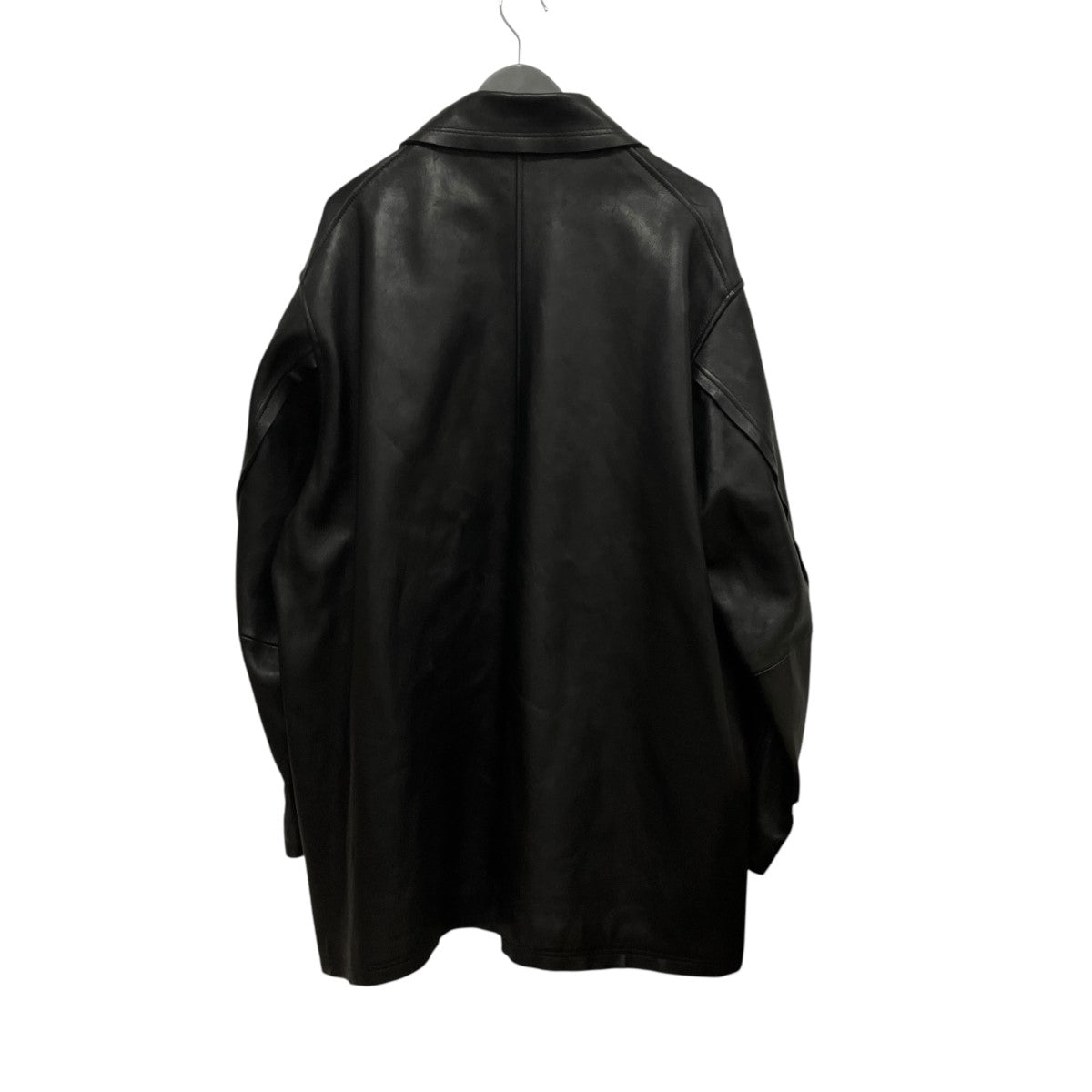 22AWCUT-OFF LEATHER CAR COATサイドスリットレザージャケットYK22AW0401C