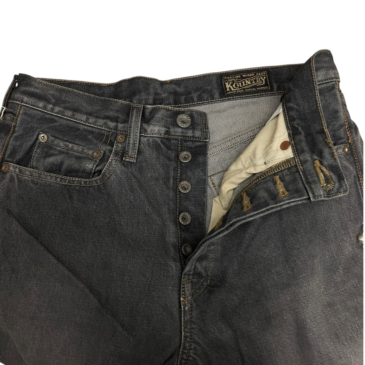 14oz Black Denim 5P Monkey Cisco， StudsビジュースタッズデニムパンツEK-1243LPA