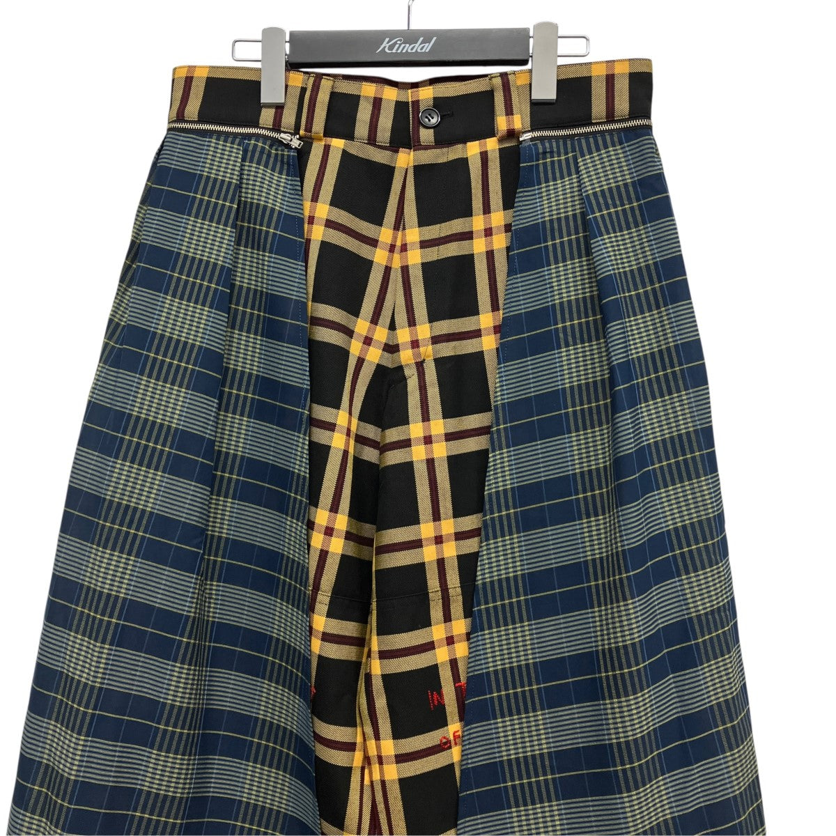 22AWDouble Knee Skirt PantsスカートレイヤードダブルニーチェックパンツKL648