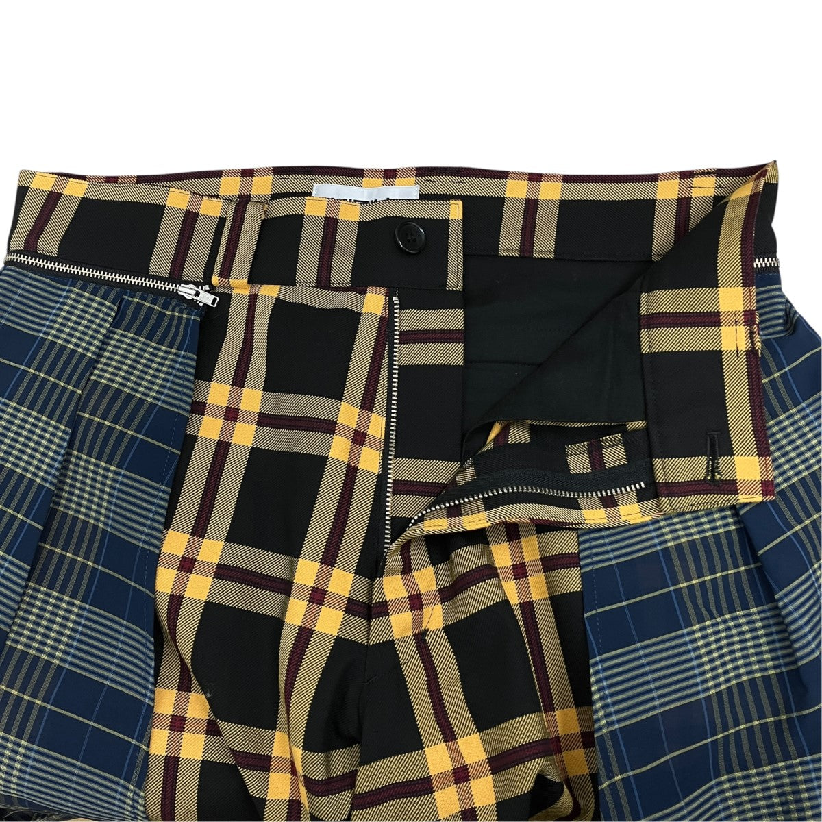 22AWDouble Knee Skirt PantsスカートレイヤードダブルニーチェックパンツKL648