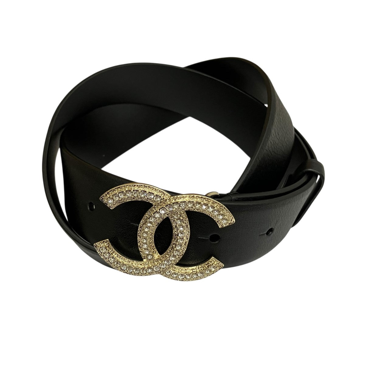 CHANEL B23ココエンブレムラインストーンベルト 古着・中古-1枚目のアイテム画像