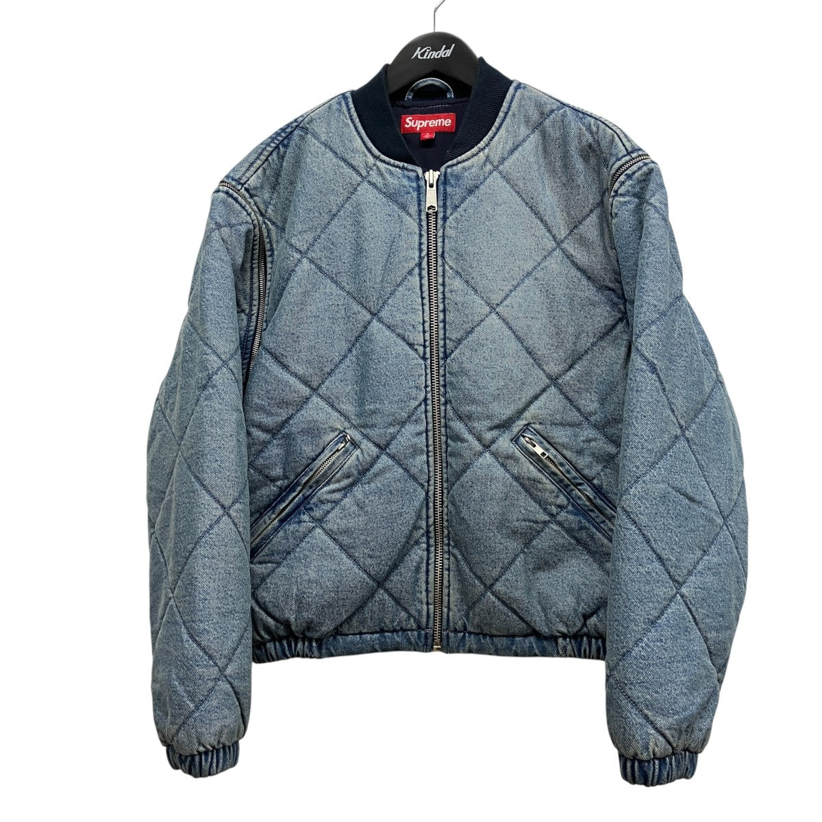 25AWZip-Off Sleeve Quilted Bomber Jacket  Denimデニムボンバージャケット