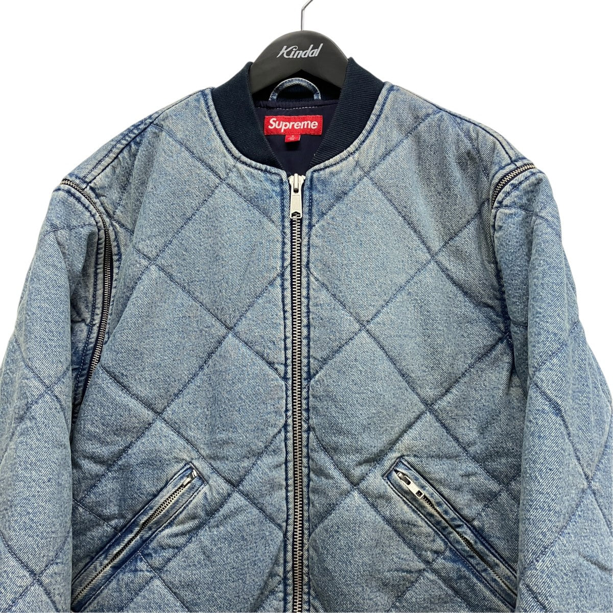 25AWZip-Off Sleeve Quilted Bomber Jacket  Denimデニムボンバージャケット