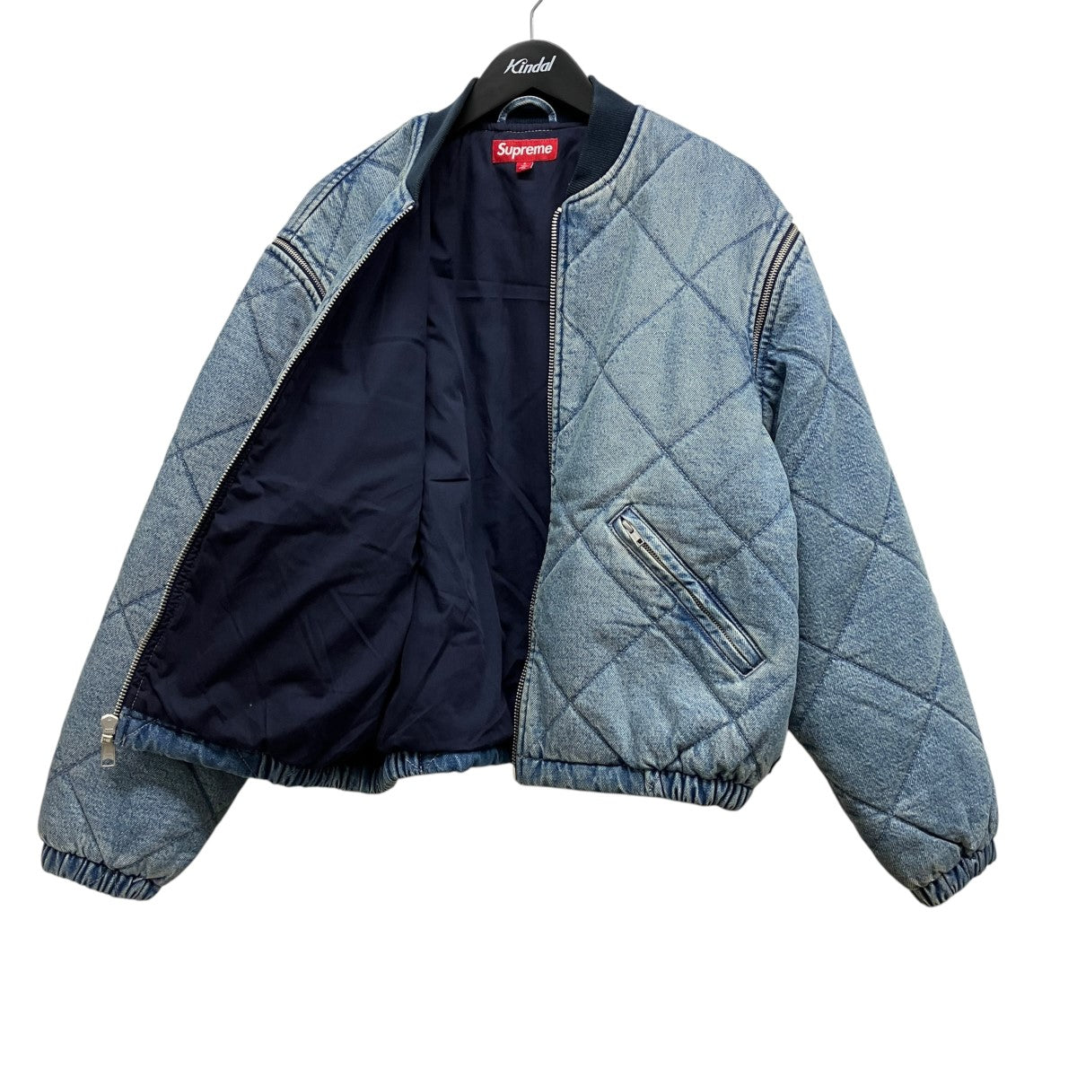 25AWZip-Off Sleeve Quilted Bomber Jacket  Denimデニムボンバージャケット