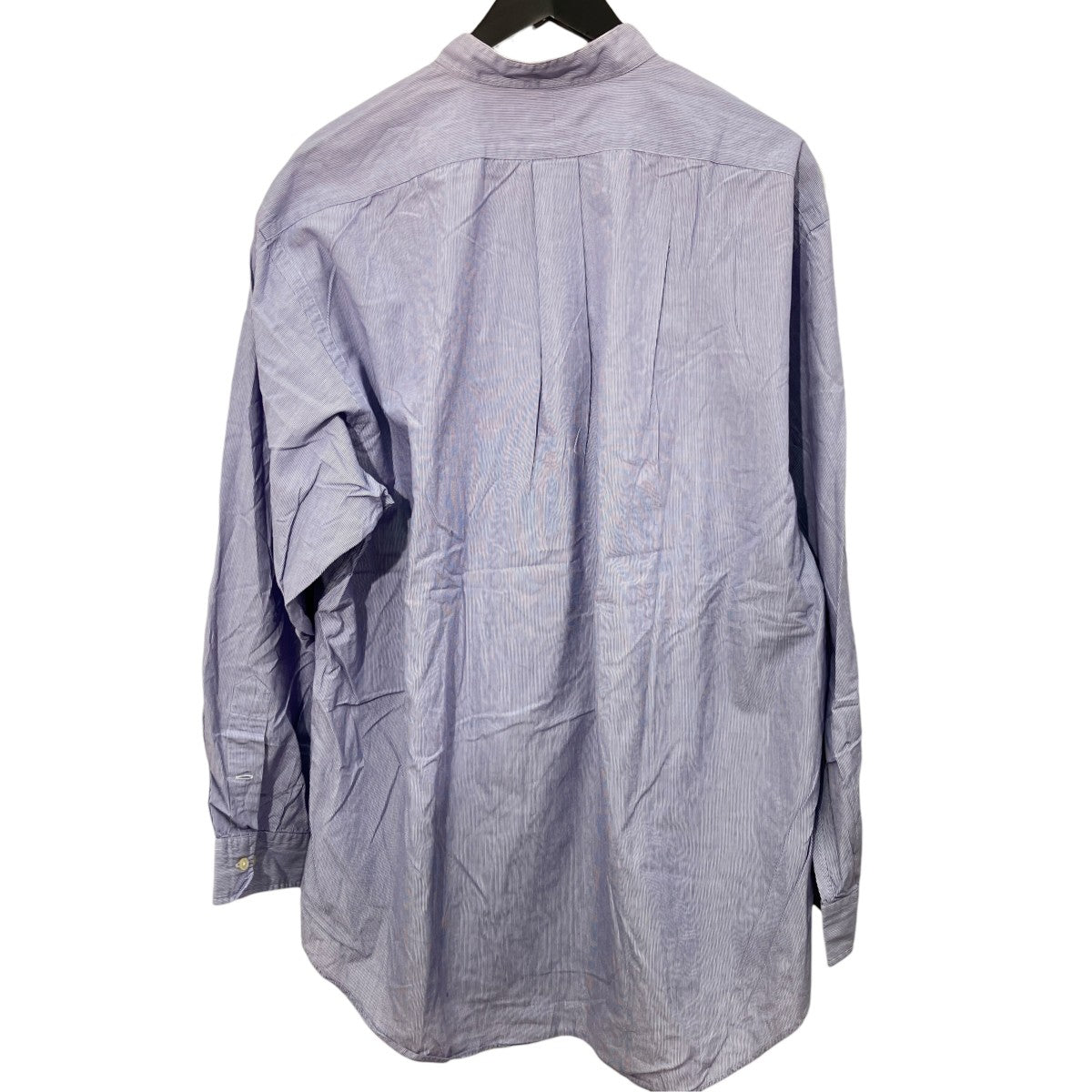 RALPH LAUREN ストライプノーカラーロングスリーブシャツ 古着・中古-2枚目のアイテム画像