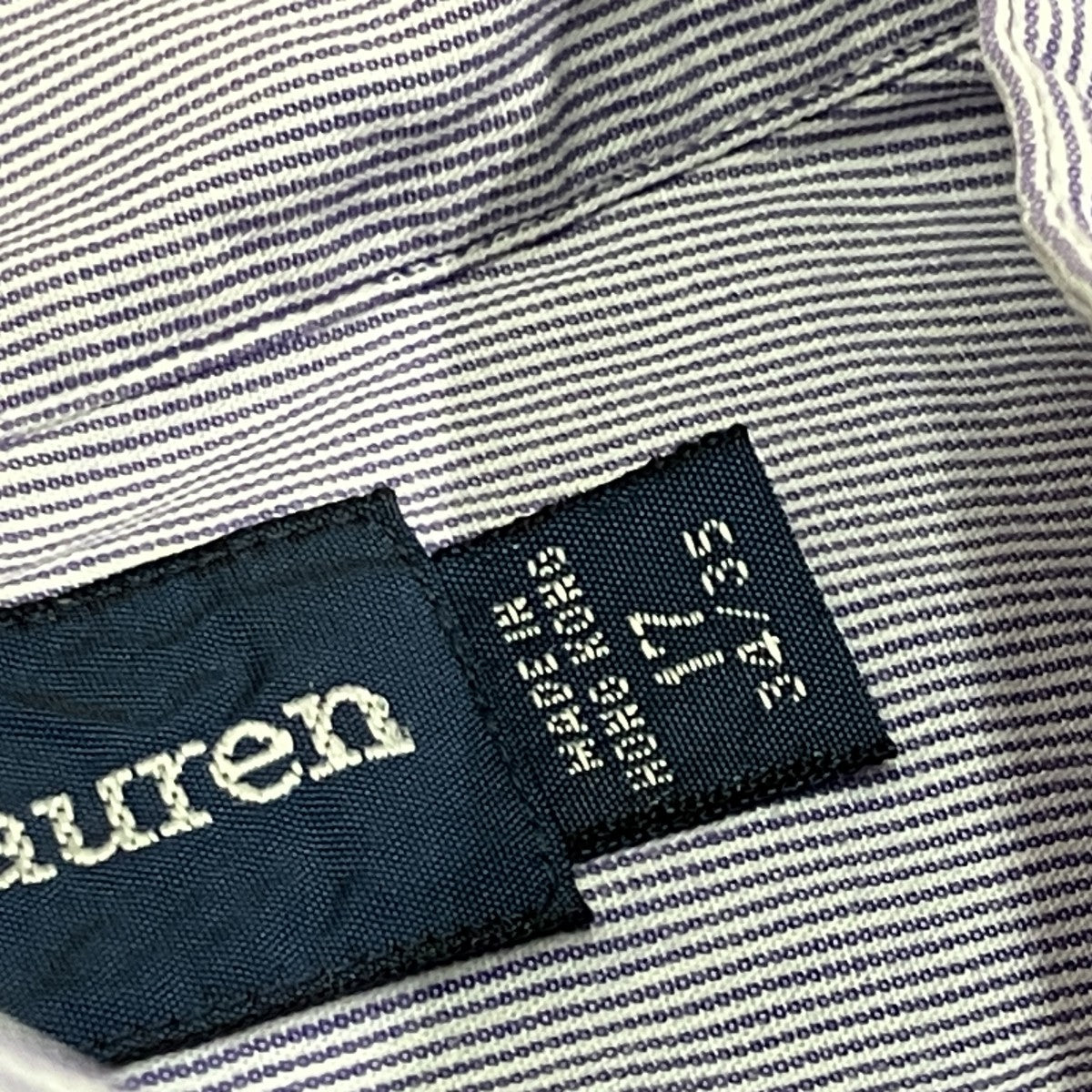 RALPH LAUREN ストライプノーカラーロングスリーブシャツ 古着・中古-5枚目のアイテム画像