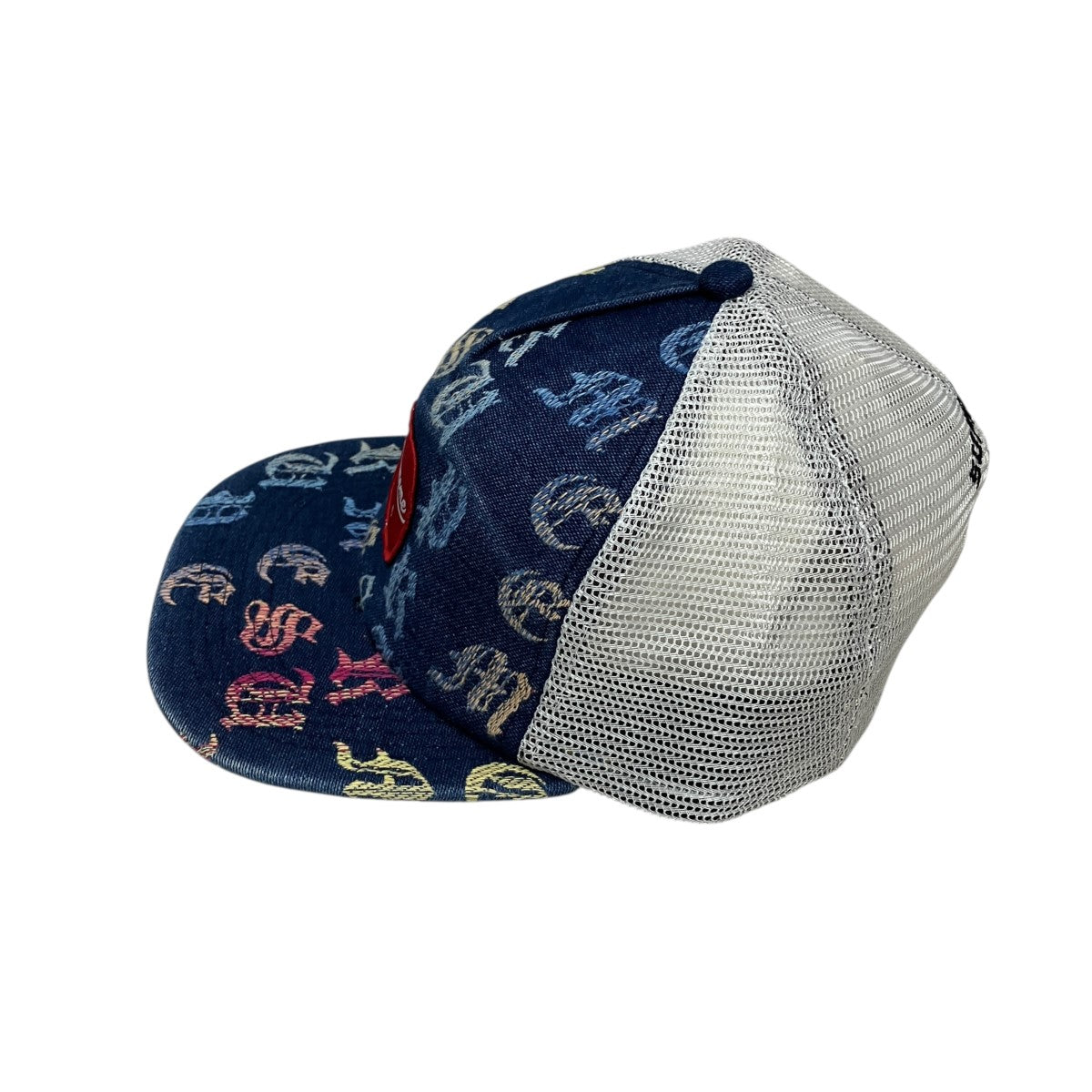 Supreme 22SSGradient Jacquard Denim Mesh Back 5-Panelロゴワッペンデニム刺しゅうメッシュキャップ 古着・中古-3枚目のアイテム画像