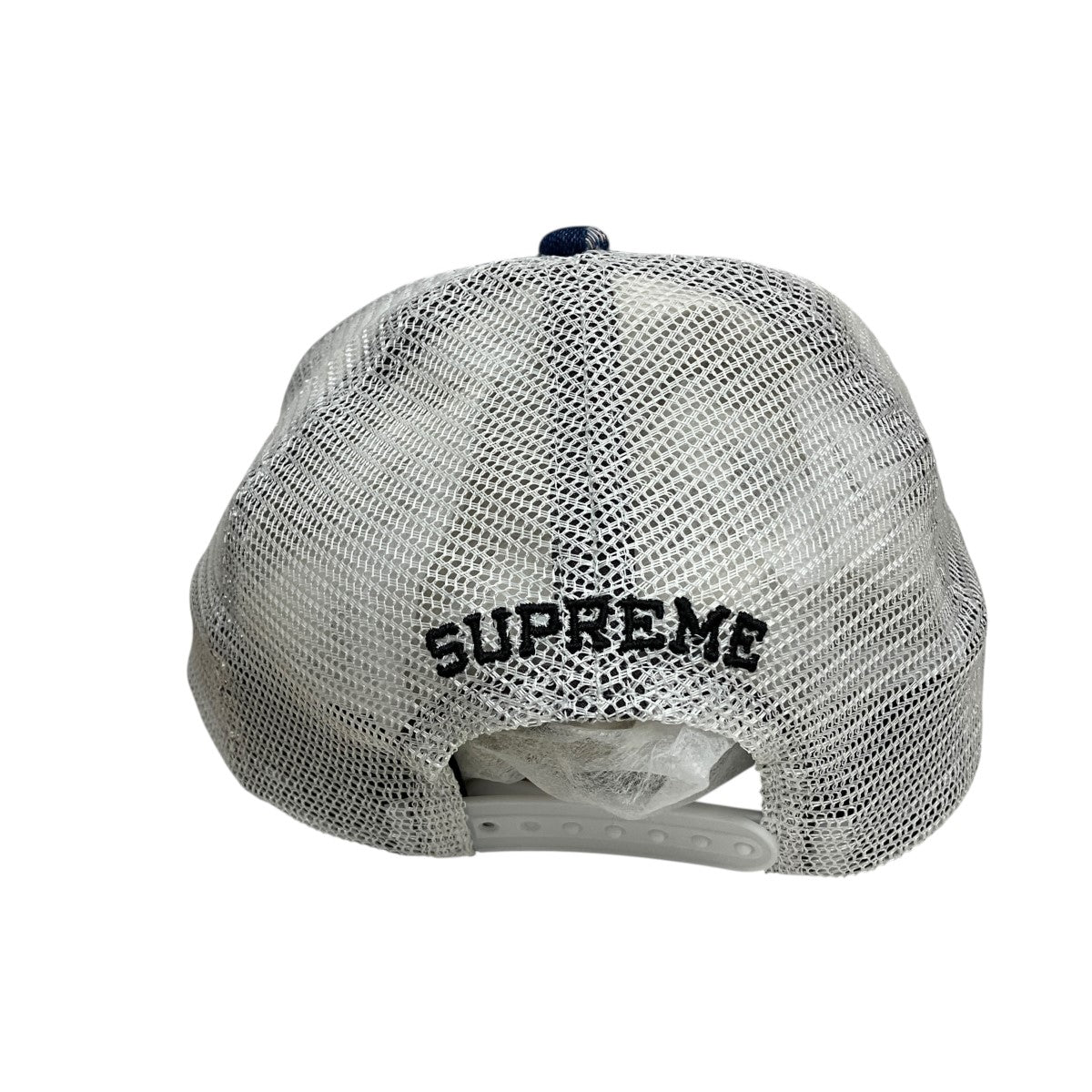 Supreme 22SSGradient Jacquard Denim Mesh Back 5-Panelロゴワッペンデニム刺しゅうメッシュキャップ 古着・中古-4枚目のアイテム画像