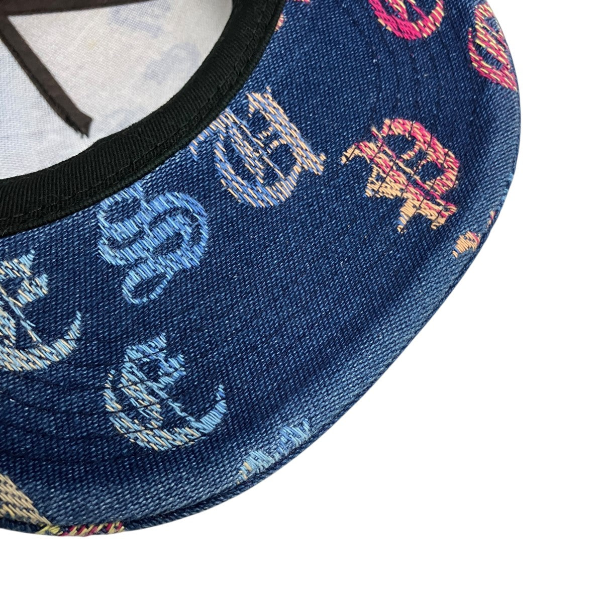 Supreme 22SSGradient Jacquard Denim Mesh Back 5-Panelロゴワッペンデニム刺しゅうメッシュキャップ 古着・中古-6枚目のアイテム画像