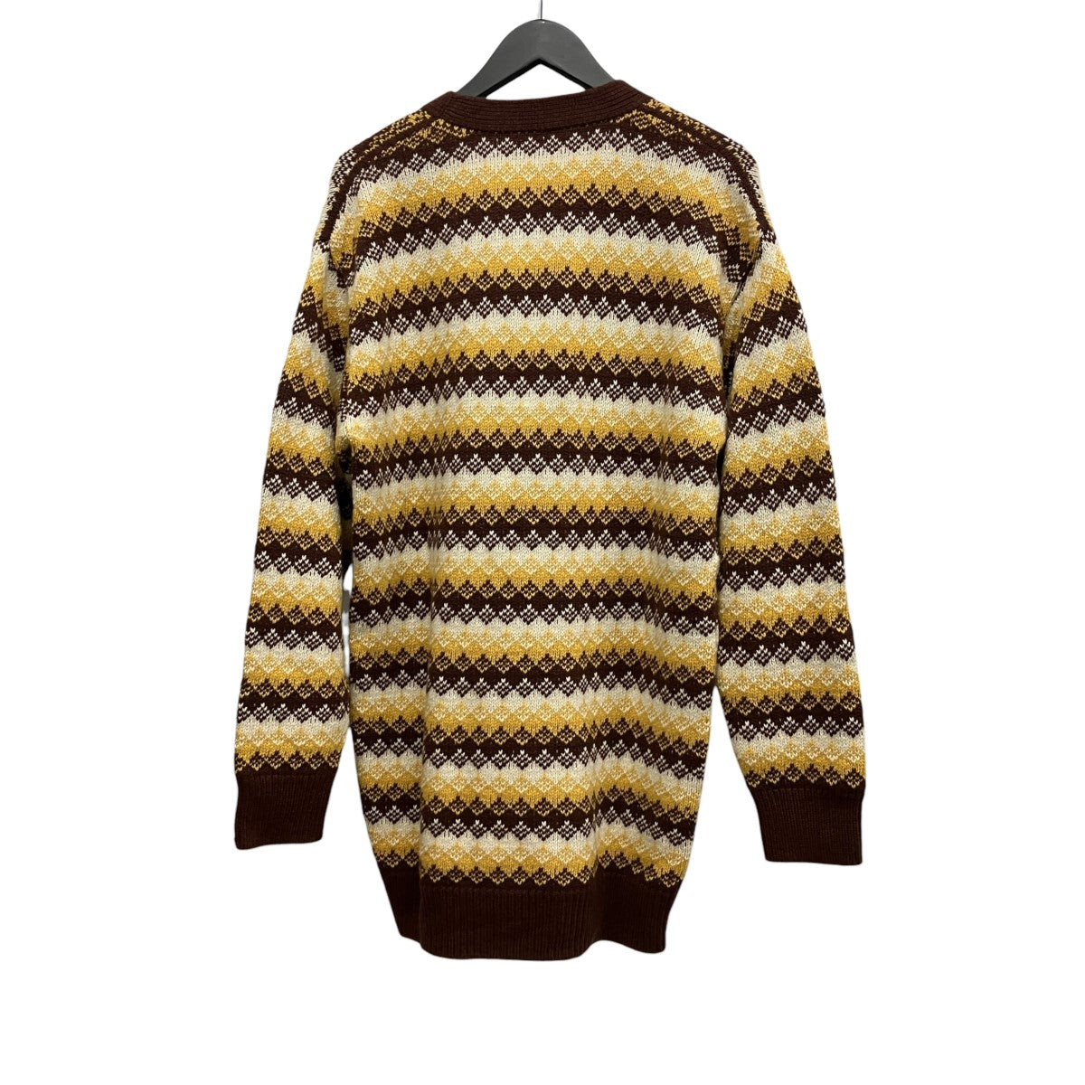 25AWジャガードカシミヤウールカーディガンA25AC03EC Jacquard V-Neck Cardigan