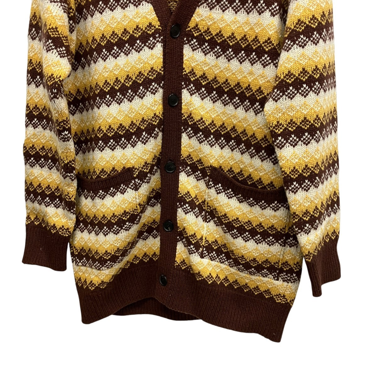 25AWジャガードカシミヤウールカーディガンA25AC03EC Jacquard V-Neck Cardigan