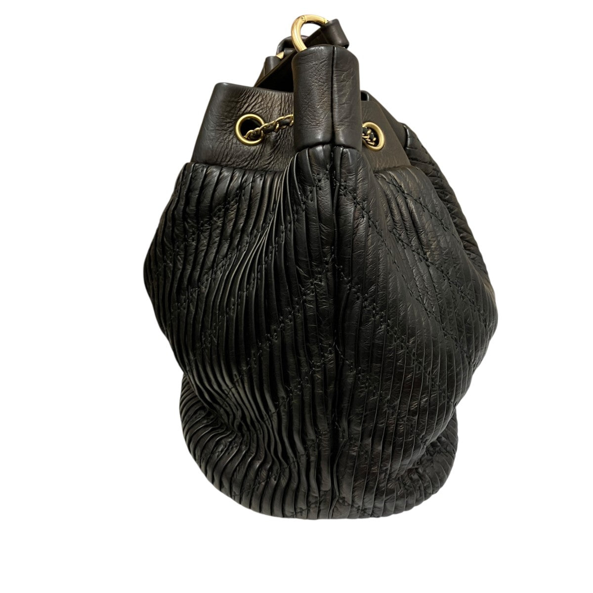 CHANEL(シャネル) ココ プリーツ ドローストリング バケットバッグ巾着