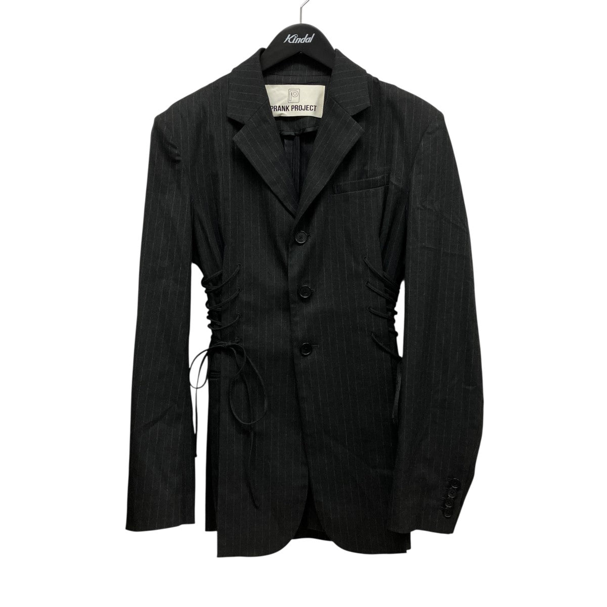 Lace-up Jacketサイドスリットレイヤードストライプテ-ラードジャケット31251116103