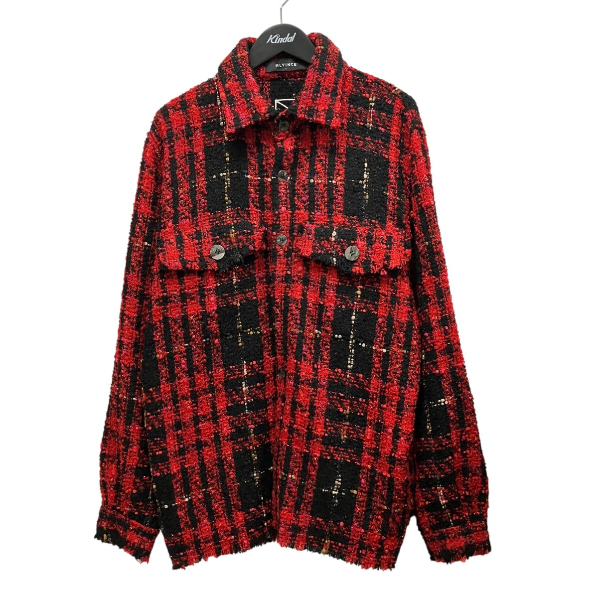 MLVINCE チェックツイードシャツジャケット 古着・中古-1枚目のアイテム画像