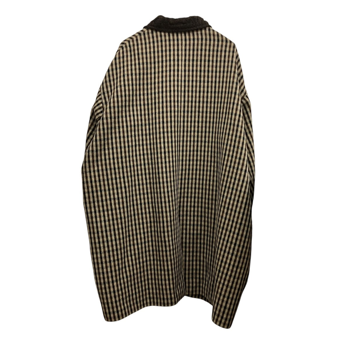 KOLOR 20AWKNIT DOCKING COATウールチェックステンカラーコート20WCM-C01101 古着・中古-2枚目のアイテム画像