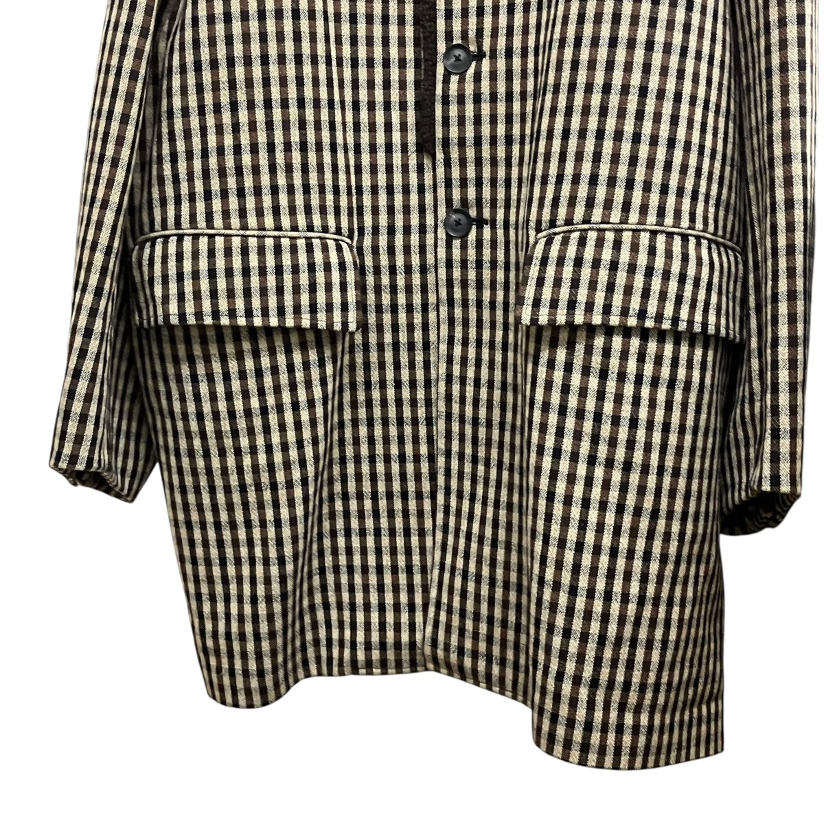 KOLOR 20AWKNIT DOCKING COATウールチェックステンカラーコート20WCM-C01101 古着・中古-5枚目のアイテム画像