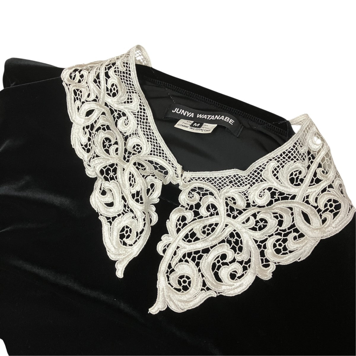JUNYA WATANABE レースカラーベロアカットソーJP-T008 古着・中古-5枚目のアイテム画像